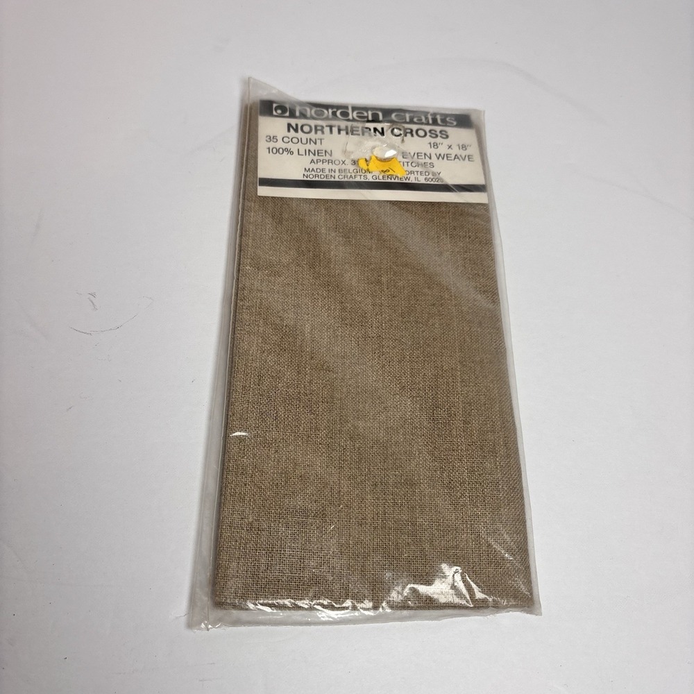 Vintage Norden Crafts Northern Cross 35 Count Linen 18x18 Cross Stitch Fabric